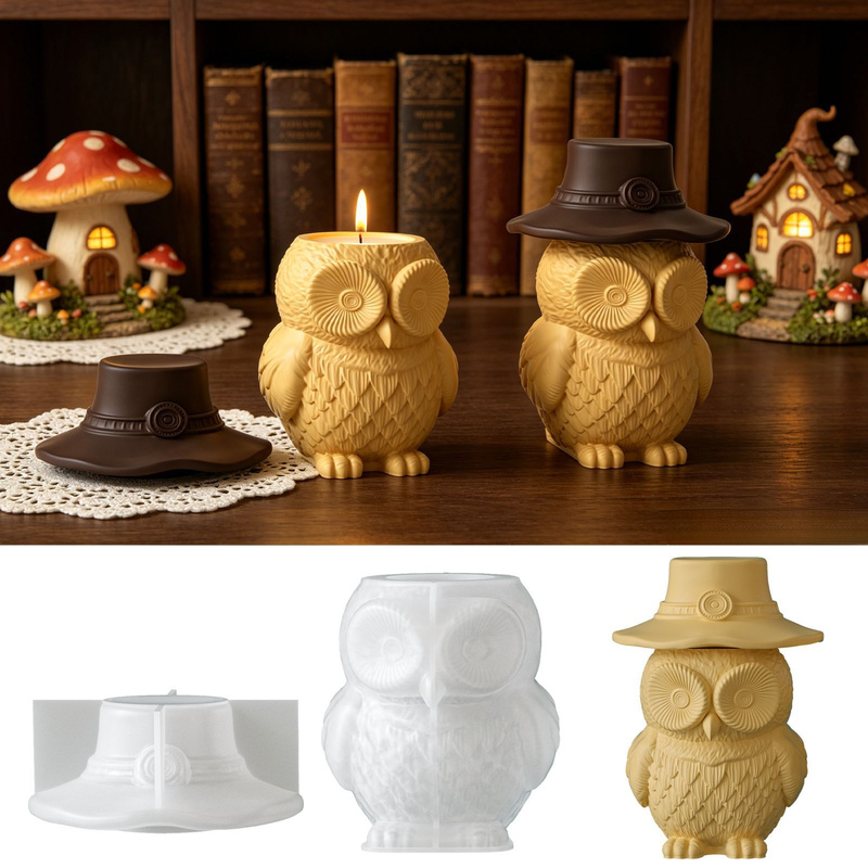2Set of silicone molds for owl - đánh giá và giá Candle Supplies Jars