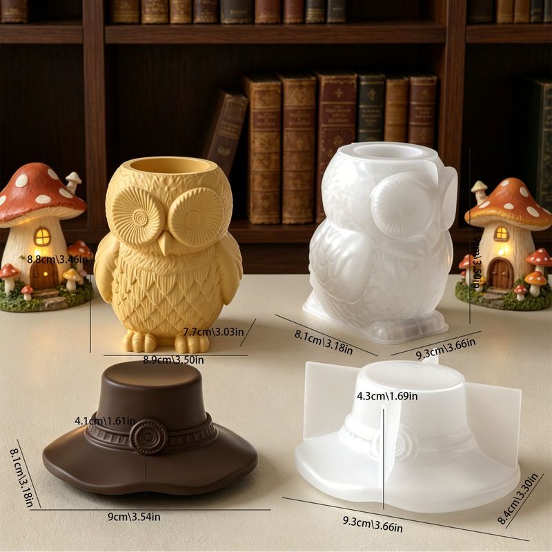 2Set of silicone molds for owl - đánh giá và giá Candle Supplies Jars