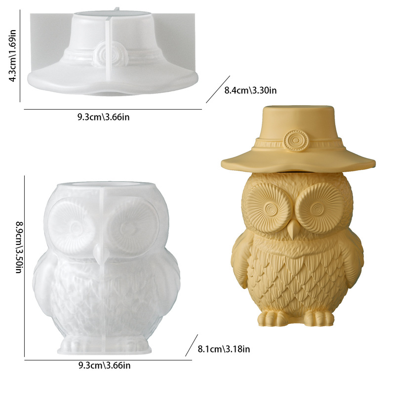 2Set of silicone molds for owl - đánh giá và giá Candle Supplies Jars
