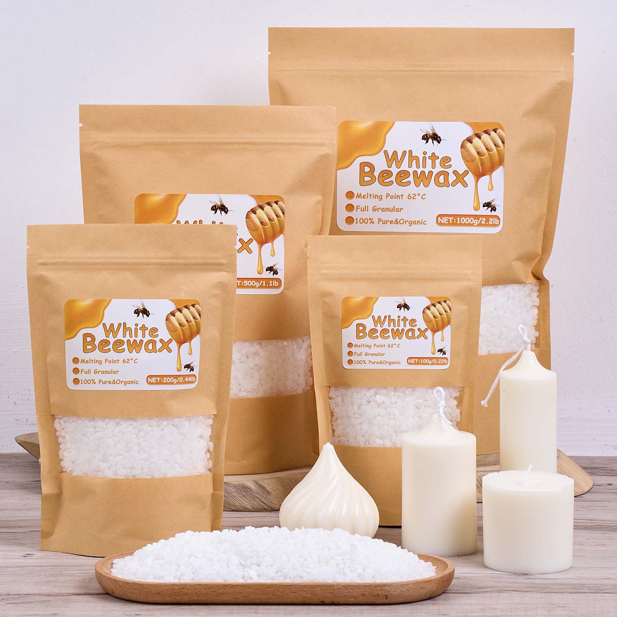 1000g White Beeswax DIY Candle - đánh giá và giá Candle Supplies Beeswax