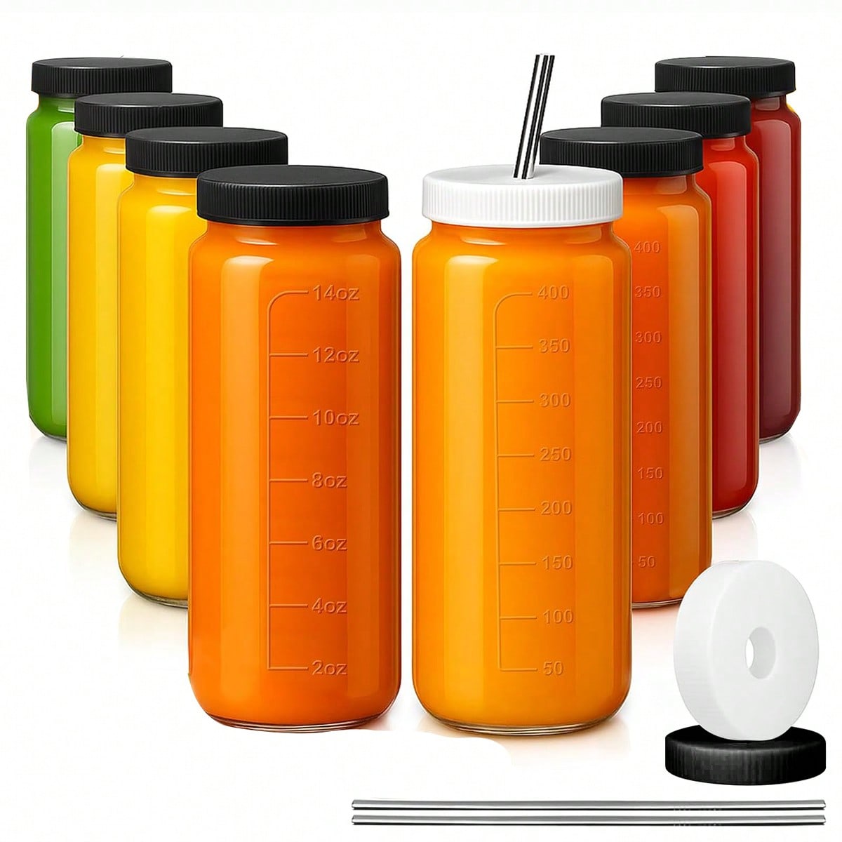8 Pack Glass Juice Bottles Mod - đánh giá và giá Mason Jar 8Oz