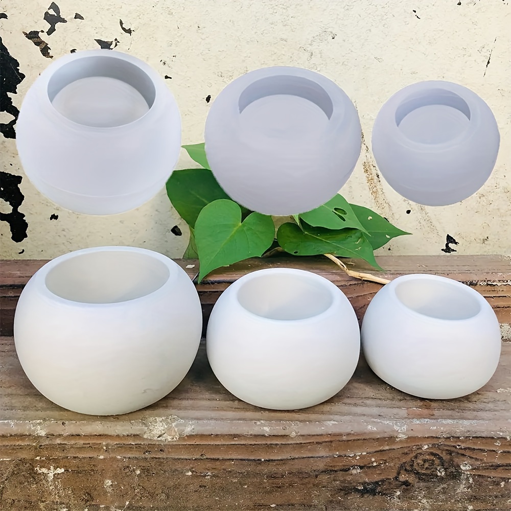 3pcs-Round Flower Pot Silicone - đánh giá và giá Candle Supplies Jars