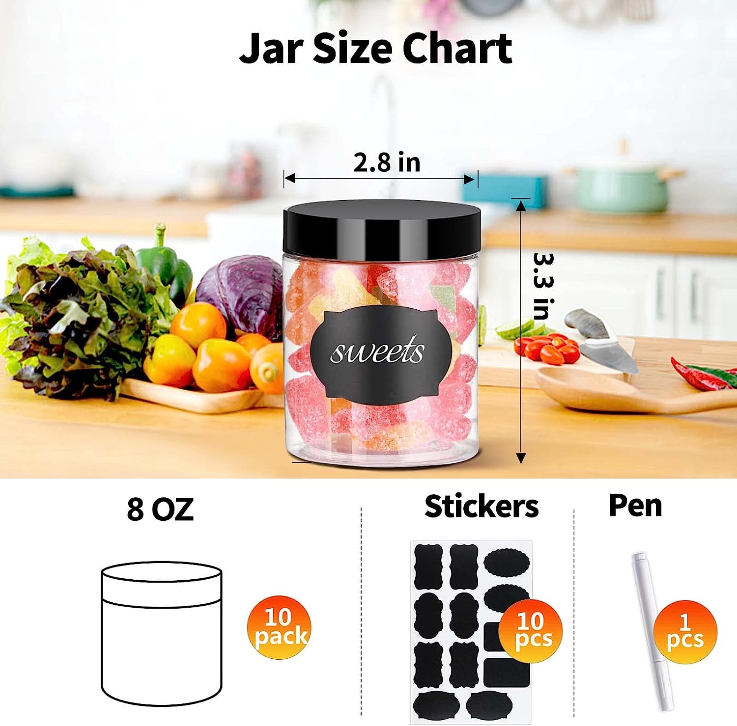 10PCS 8OZ Plastic Jars with Sc - đánh giá và giá Mason Jar 8Oz