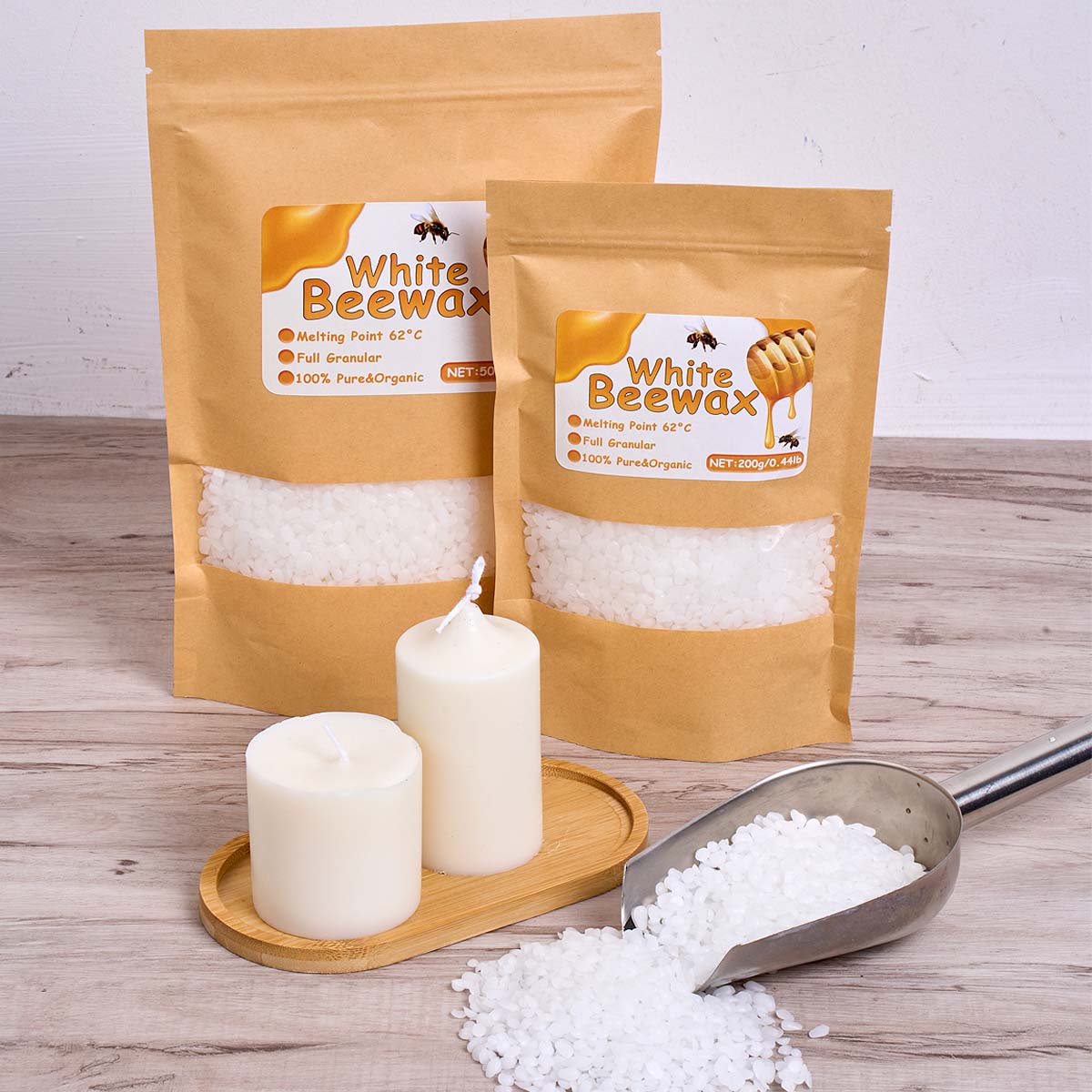 500g White Beeswax DIY Candle  - đánh giá và giá Candle Supplies Beeswax