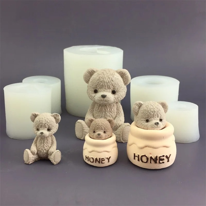 Cute Bear Honey Jar Silicone C - đánh giá và giá Candle Supplies Jars