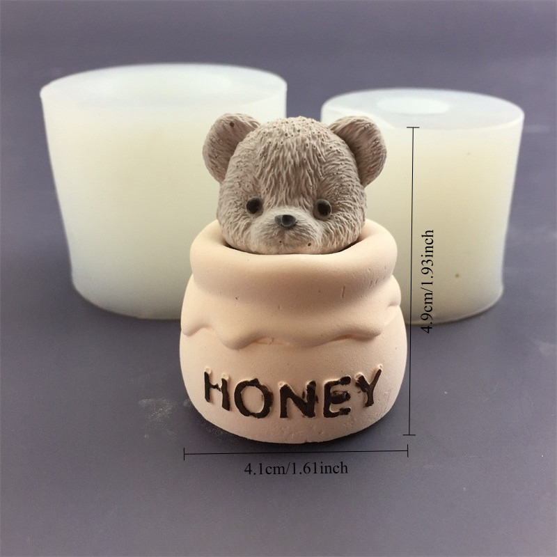 Cute Bear Honey Jar Silicone C - đánh giá và giá Candle Supplies Jars
